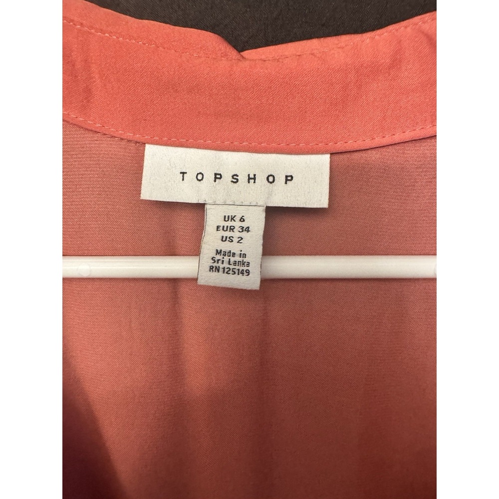 Topshop Coral Maxi Dress 3/4 Sleeve Size 2 Flowy Boho‎ Spring Beach - Picture 2 of 3